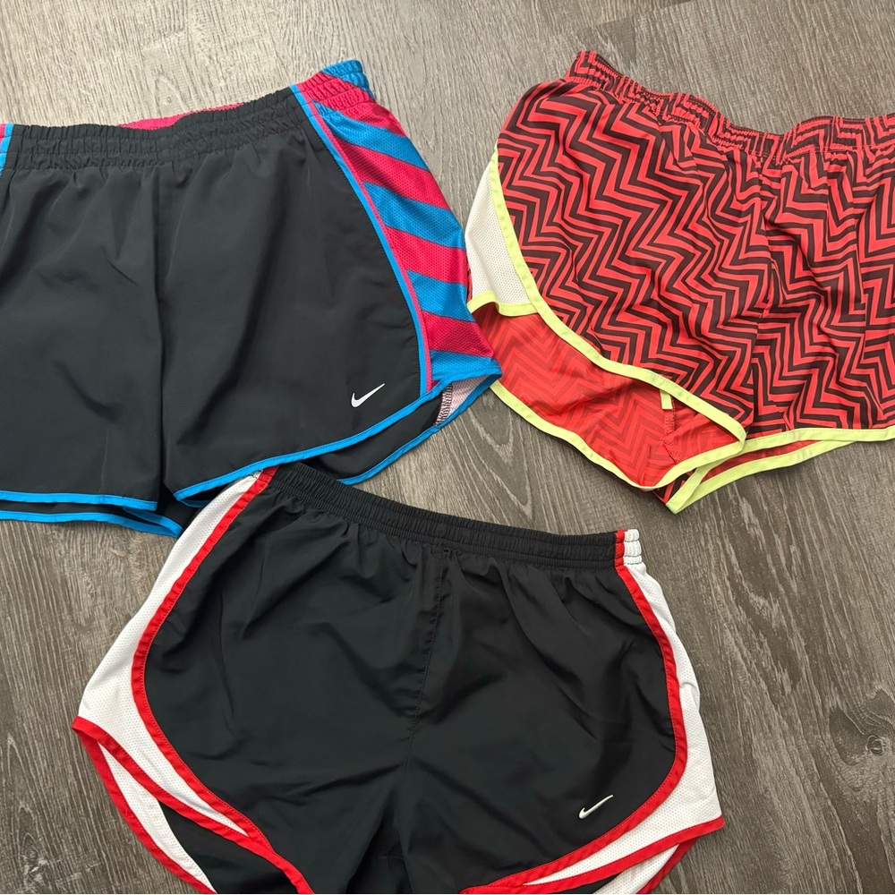 Nike Athletic Shorts Trio - Black, Red, Blue